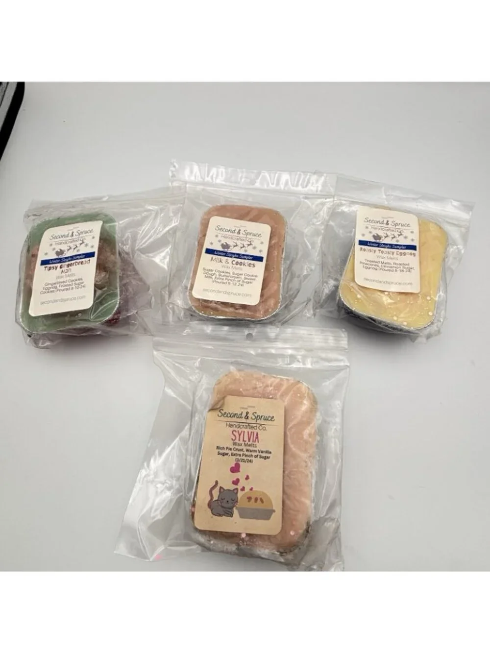 4 Second & Spruce Vendor Wax Mini Loaf Wax Melts Gourmand Winter Bakery Scents